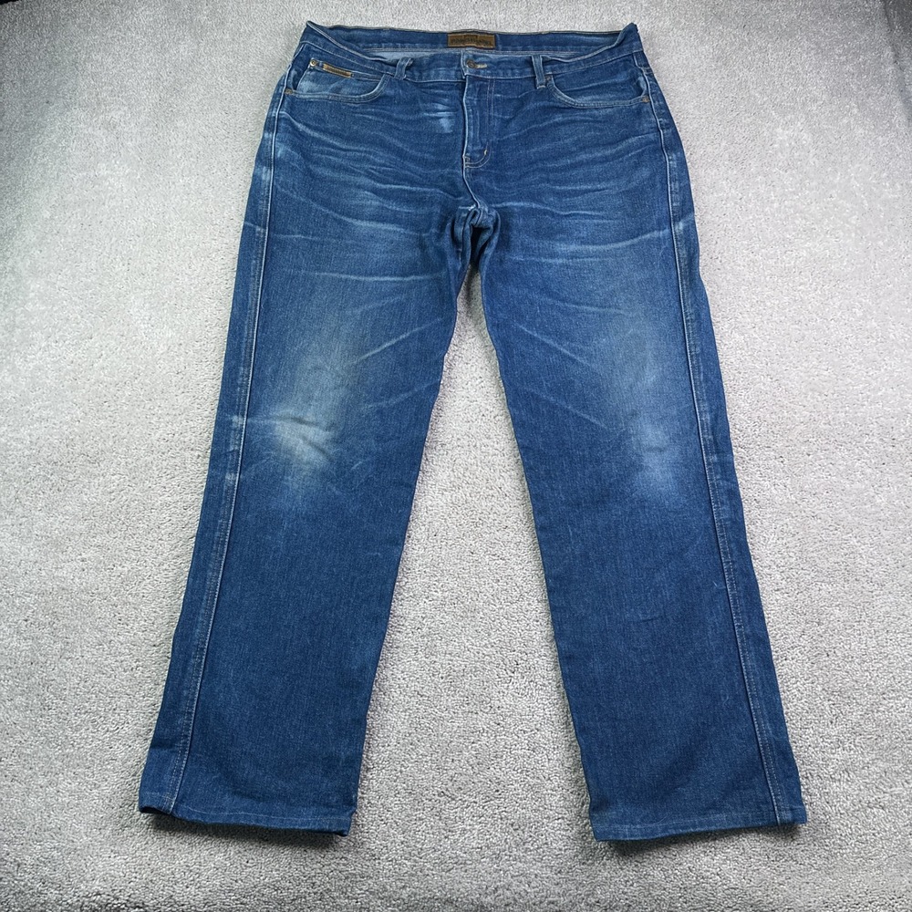 Schaefer Outfitter Jeans Mens 38x32 Blue Ranch Hand Dungarees Workwear USA Denim